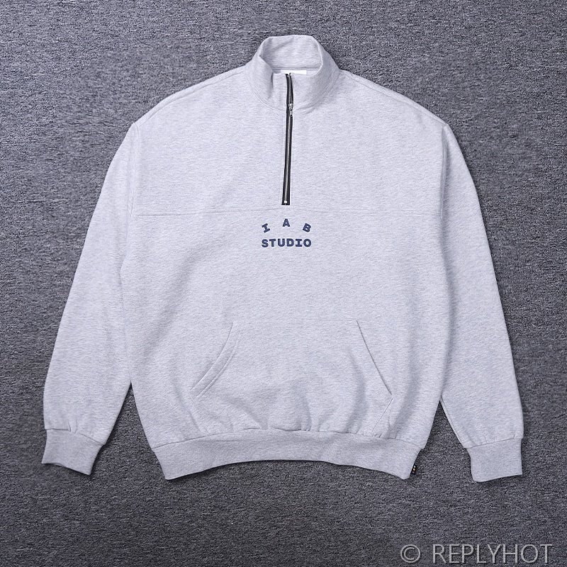 IAB 스튜디오 풀오버 하프 집업 / 라이트그레이