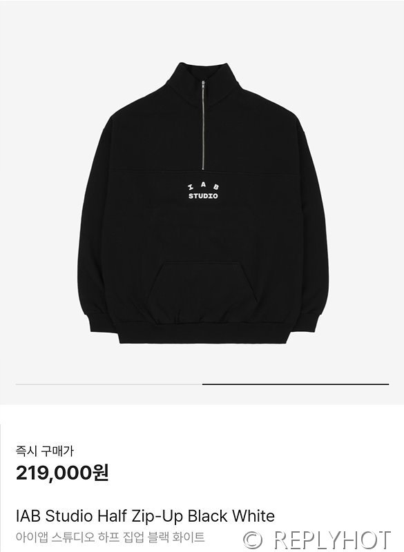 IAB 스튜디오 풀오버 하프 집업 / 블랙화이트