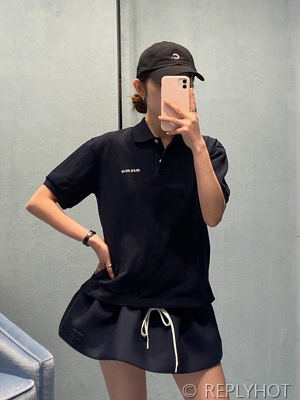 미우미우 폴로자수 카라티 3color