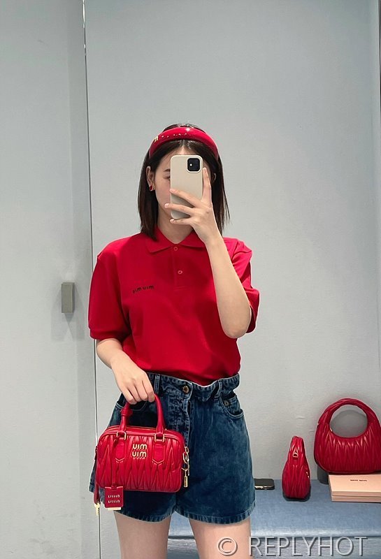 미우미우 폴로자수 카라티 3color