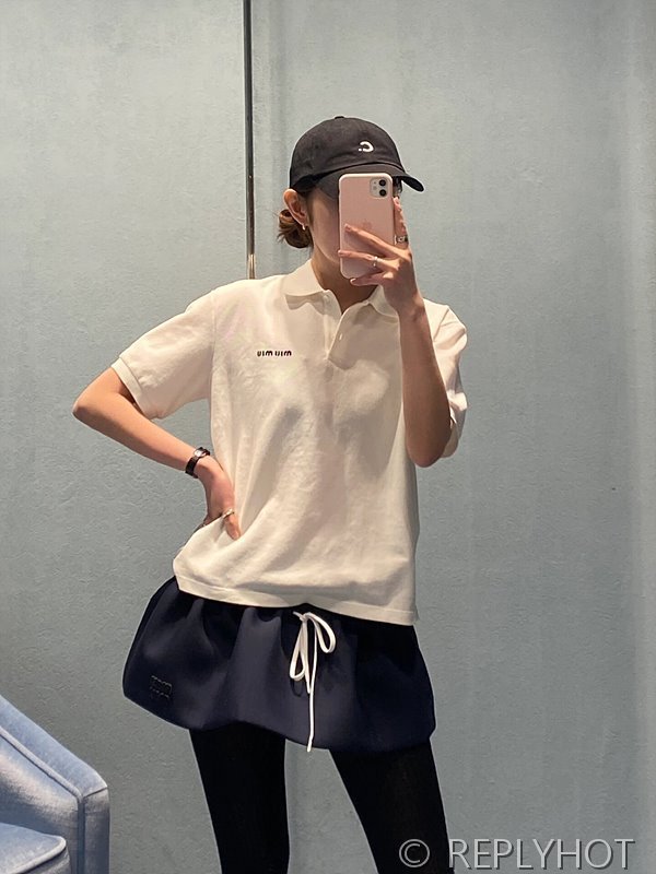 미우미우 폴로자수 카라티 3color