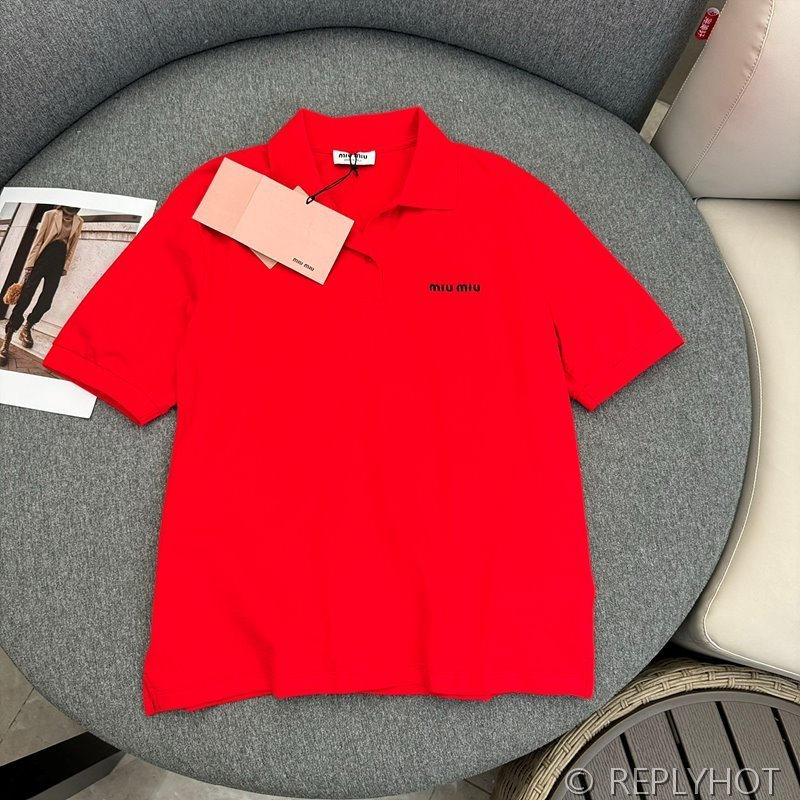 미우미우 폴로자수 카라티 3color