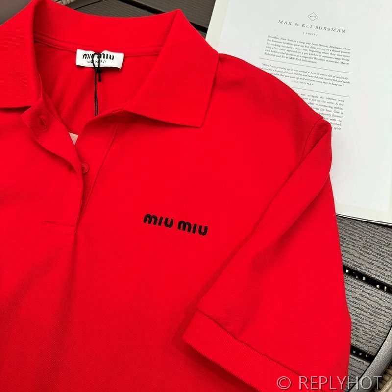 미우미우 폴로자수 카라티 3color