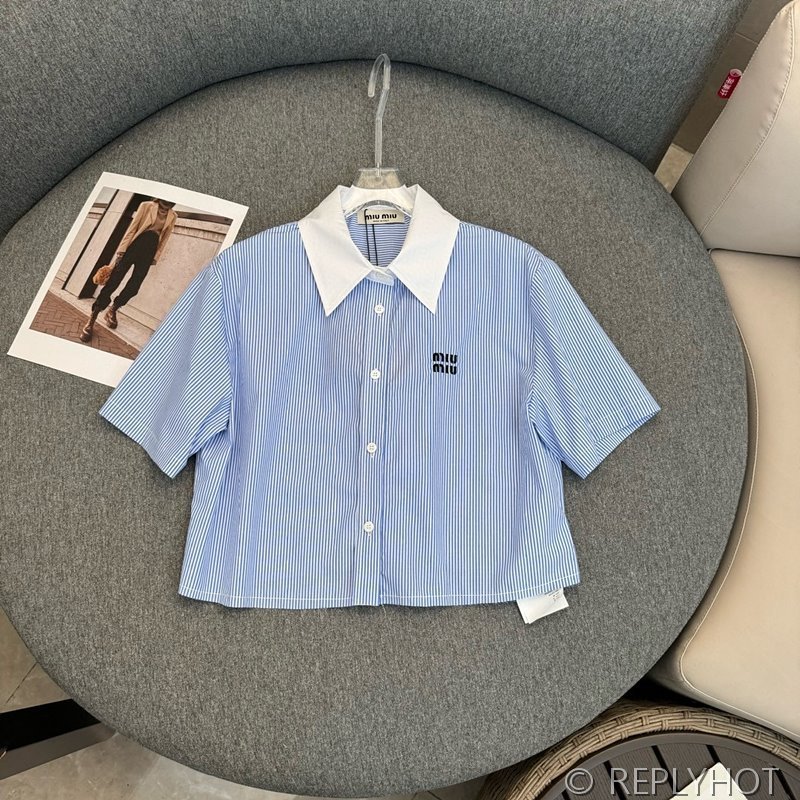미우미우 스트라이프셔츠