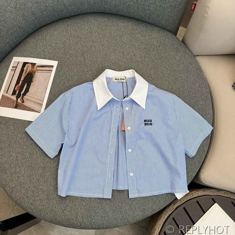 미우미우 스트라이프셔츠