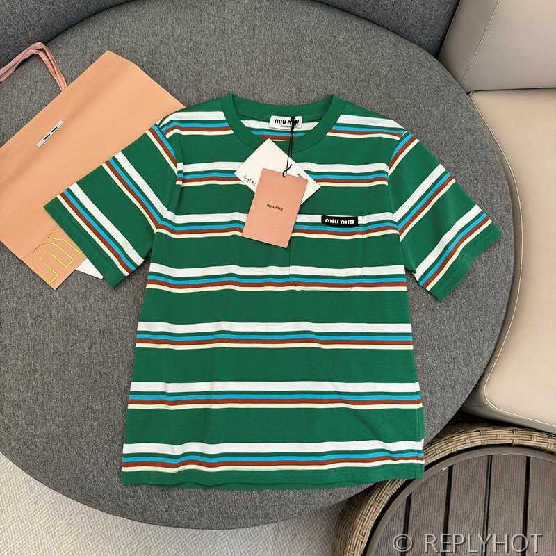 미우미우 스트라이프 반팔 2color