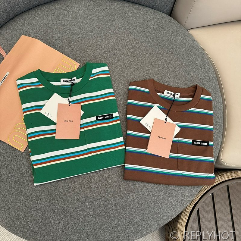미우미우 스트라이프 반팔 2color