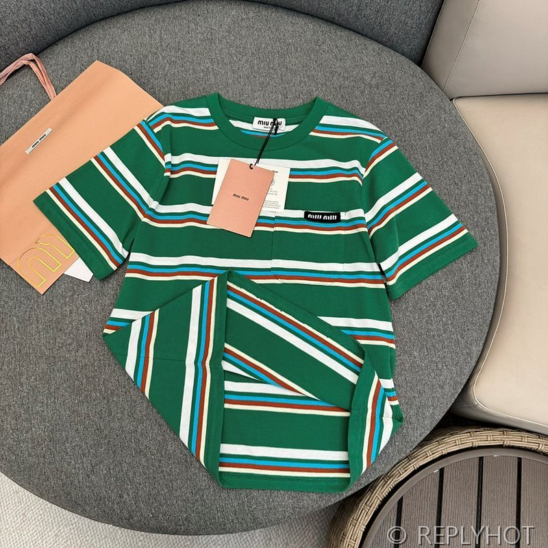 미우미우 스트라이프 반팔 2color