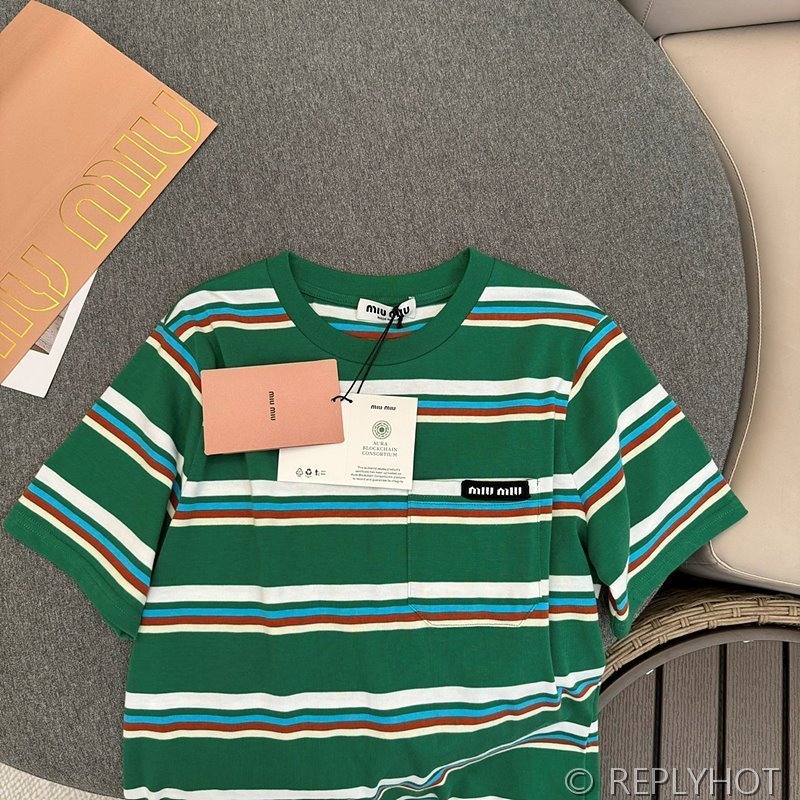 미우미우 스트라이프 반팔 2color