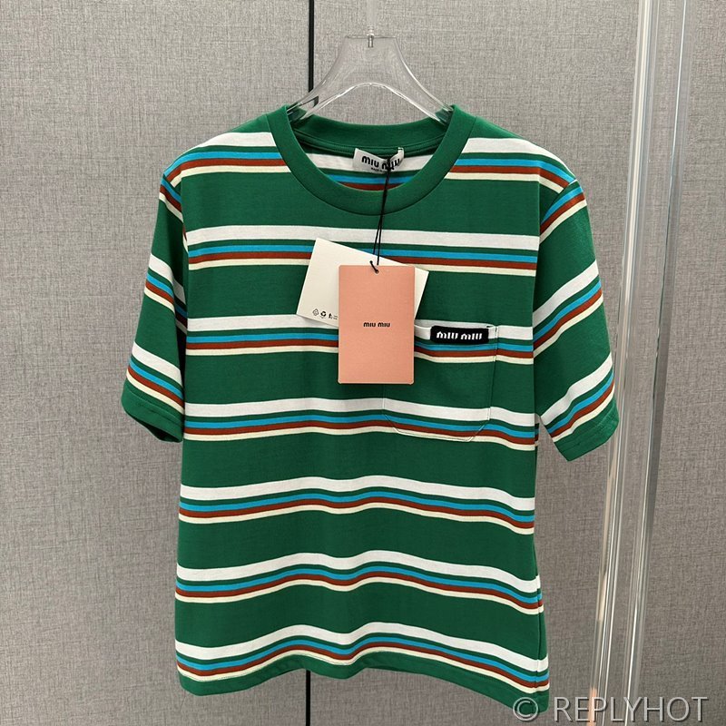 미우미우 스트라이프 반팔 2color