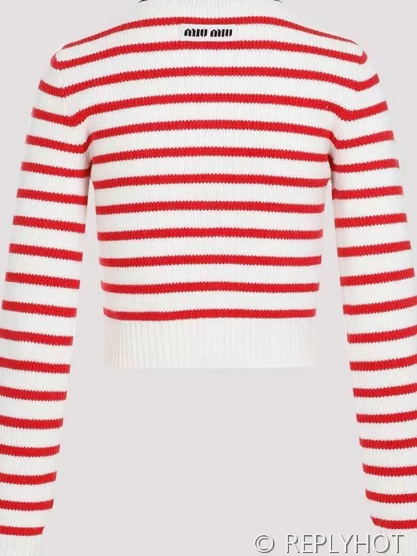 미우미우 스트라이프 니트 가디건