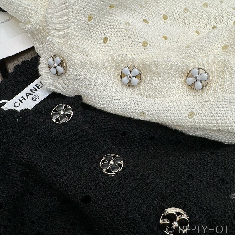 샤넬 반팔 니트탑 2color