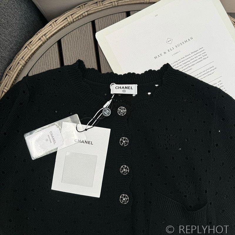 샤넬 반팔 니트탑 2color