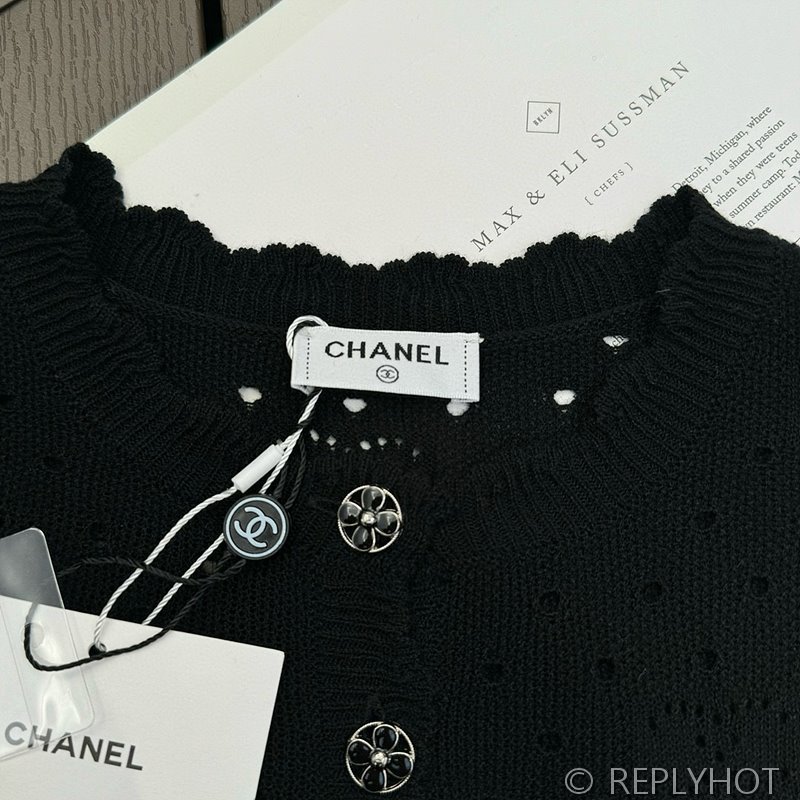 샤넬 반팔 니트탑 2color