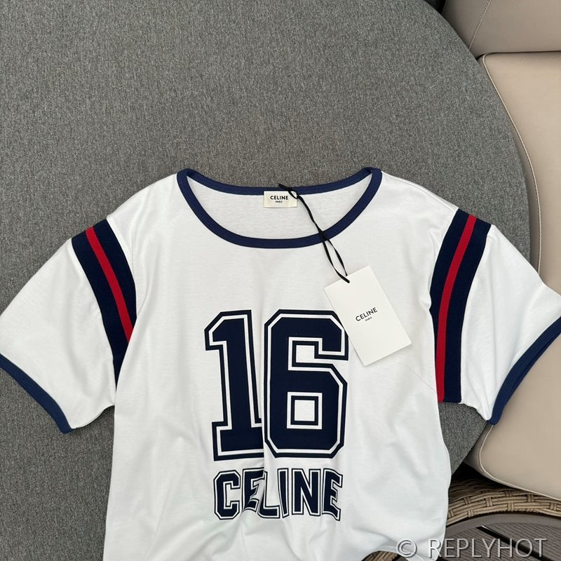 셀린느 16 로고 반팔