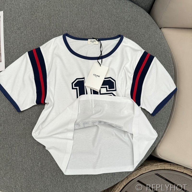 셀린느 16 로고 반팔