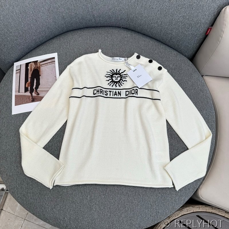 디올 자카드 로고 니트