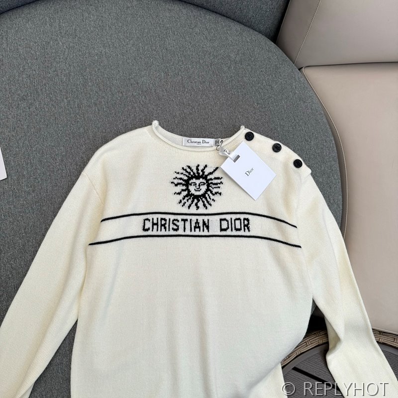 디올 자카드 로고 니트