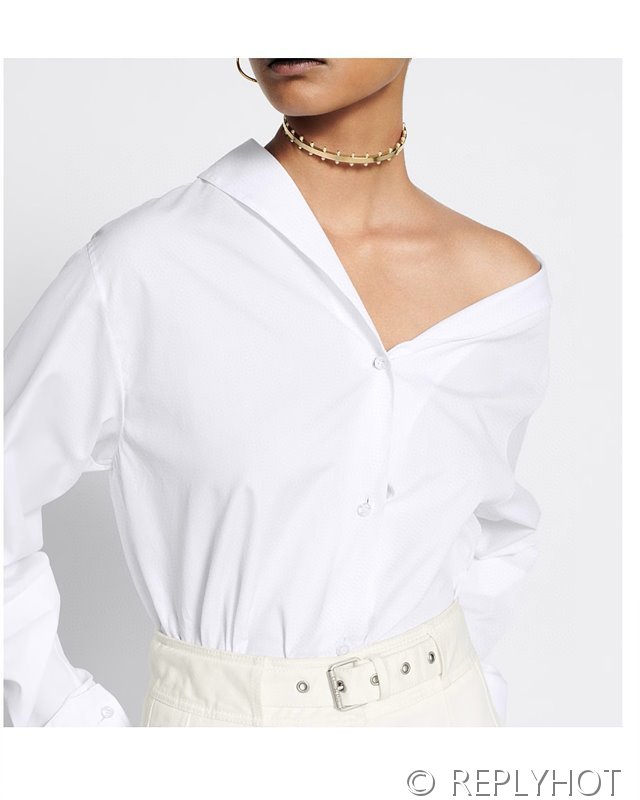 디올 오프숄더 코튼 포플린 셔츠 2color