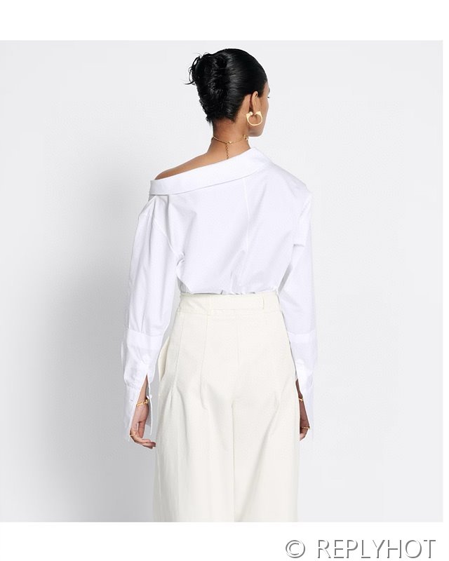 디올 오프숄더 코튼 포플린 셔츠 2color