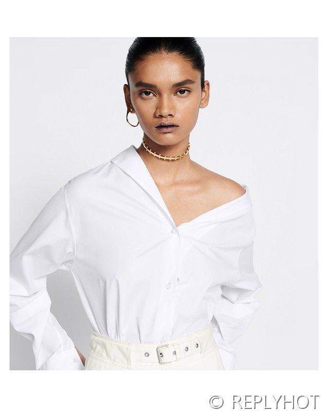 디올 오프숄더 코튼 포플린 셔츠 2color