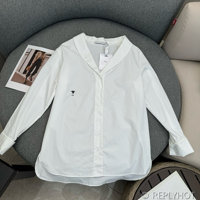 디올 오프숄더 코튼 포플린 셔츠 2color
