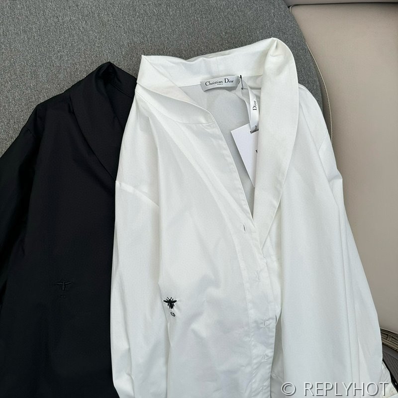 디올 오프숄더 코튼 포플린 셔츠 2color