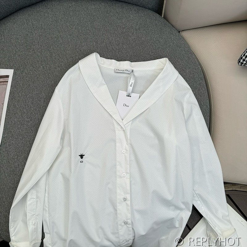 디올 오프숄더 코튼 포플린 셔츠 2color