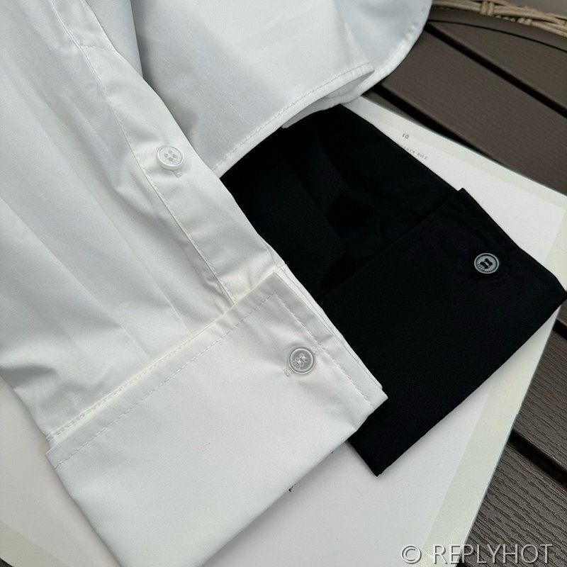 디올 오프숄더 코튼 포플린 셔츠 2color