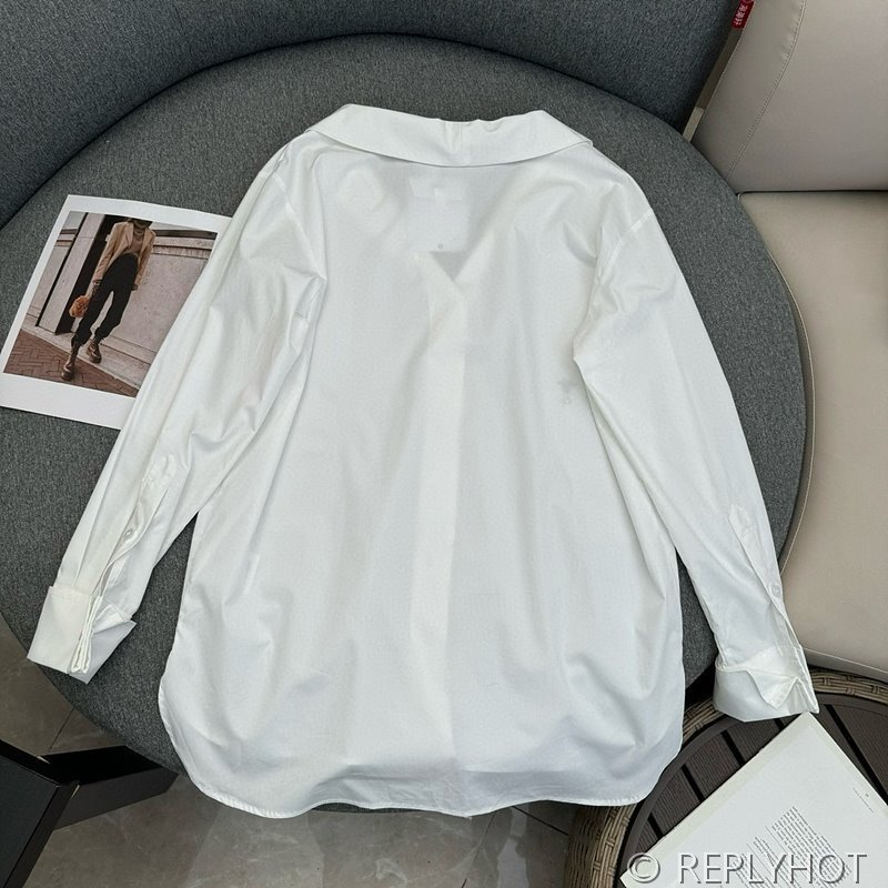 디올 오프숄더 코튼 포플린 셔츠 2color