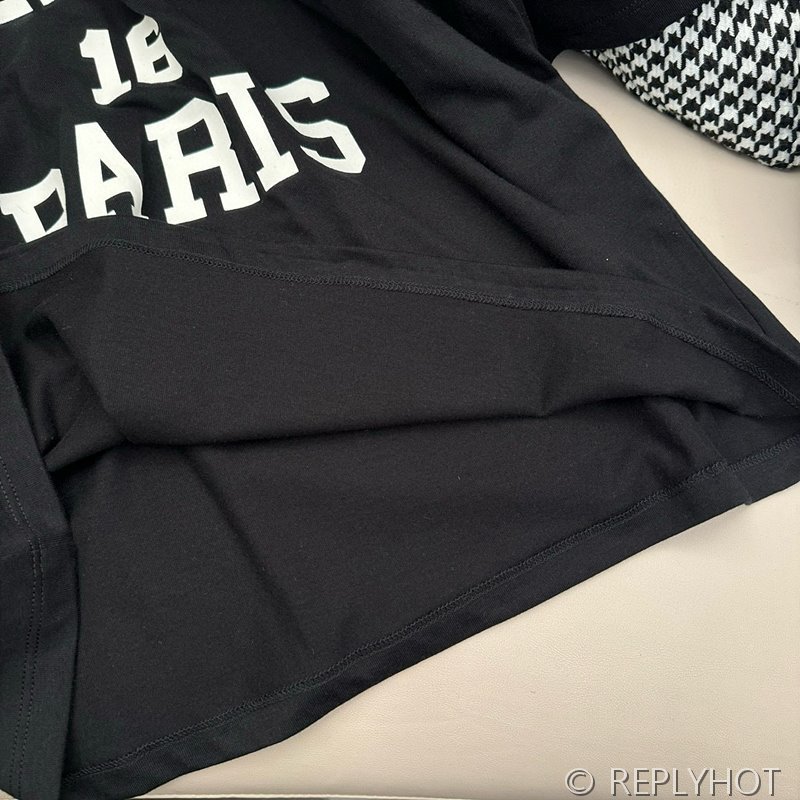 셀린느 로고 플로킹 프린트 티셔츠