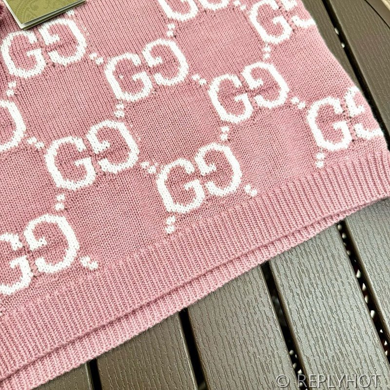구찌 핑크 다이아몬드GG 자카드 반팔니트