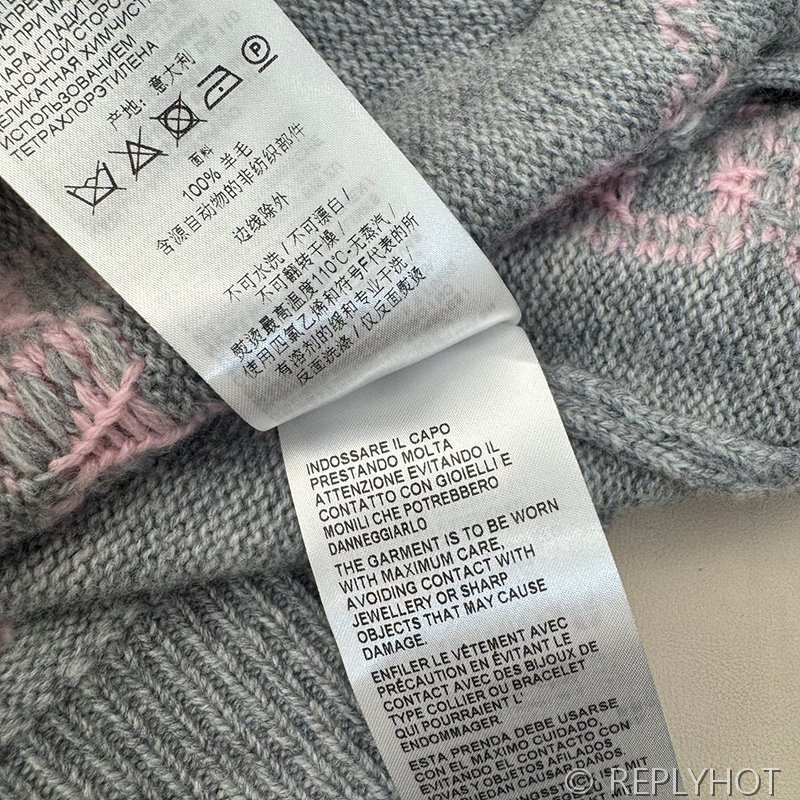 구찌 그레이 핑크 GG 자카드 니트 가디건