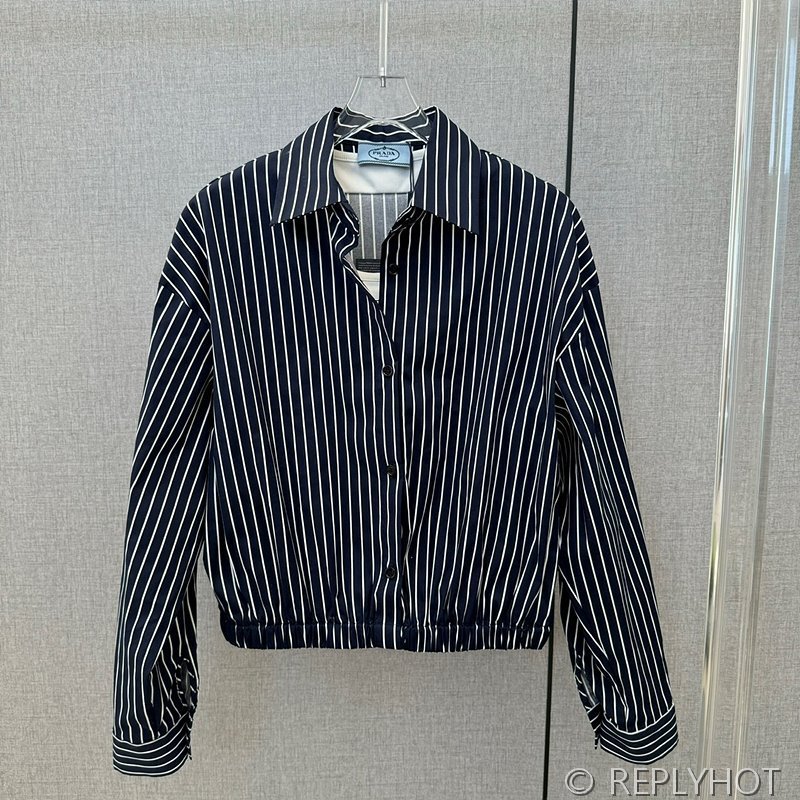 프라다 페이크 스트라이프 셔츠