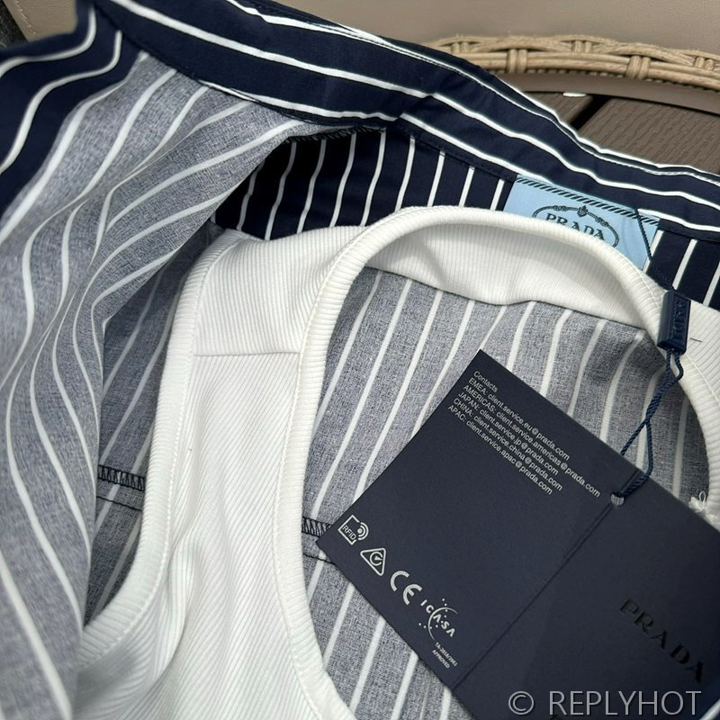 프라다 페이크 스트라이프 셔츠