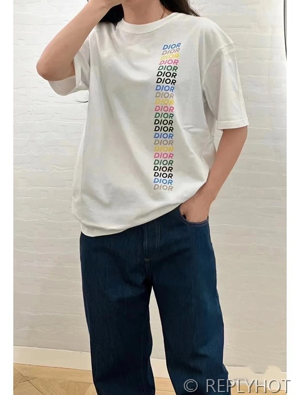 디올 프린팅 티셔츠 2color