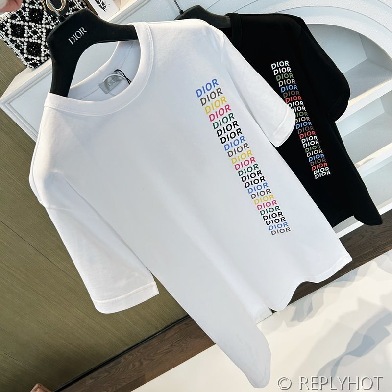 디올 프린팅 티셔츠 2color
