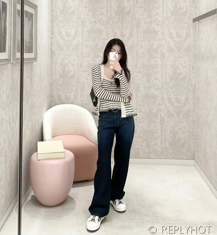 디올 스트라이프 가디건