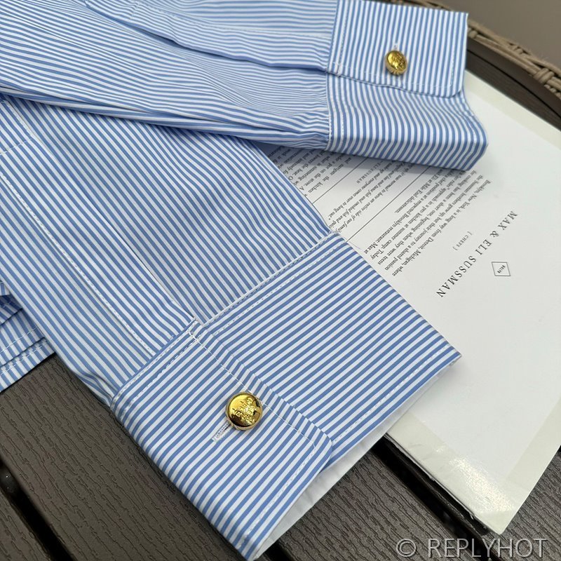 프라다 로고 스트라이프 셔츠