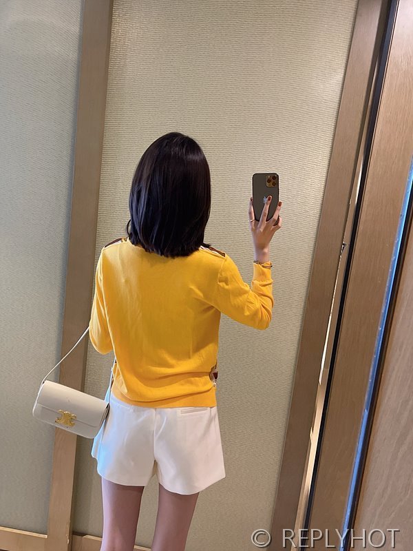 에르메스 실크100% 프린트 니트 풀오버 스웨터