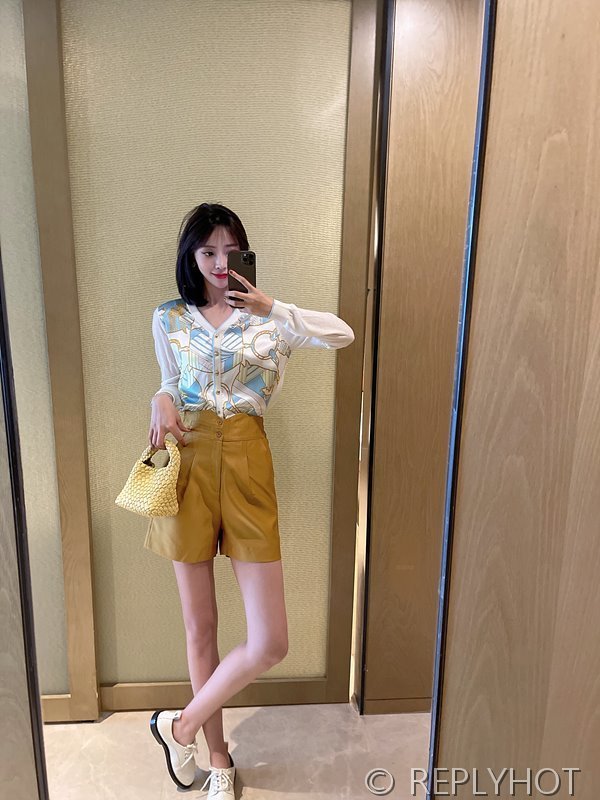 에르메스 실크100% 프린트 니트 풀오버 가디건