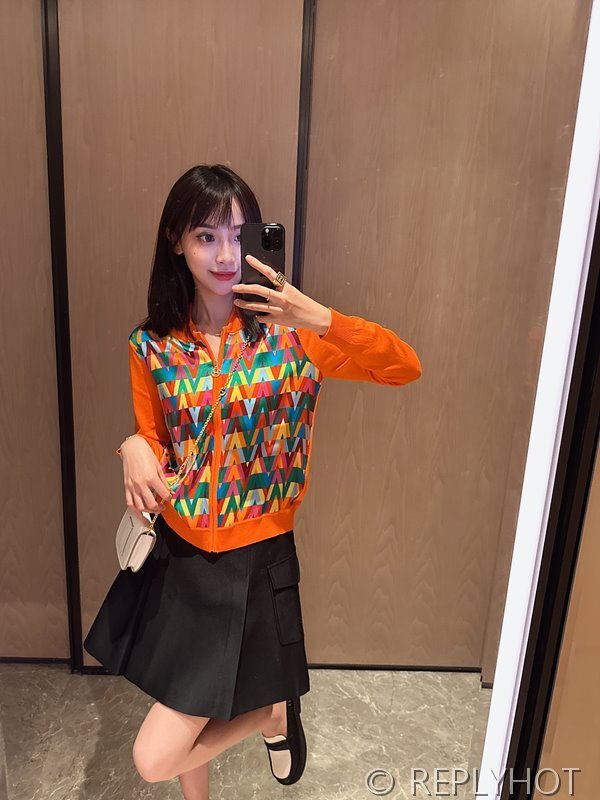 에르메스 실크100% 프린트 니트 풀오버 가디건