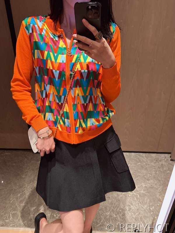 에르메스 실크100% 프린트 니트 풀오버 가디건