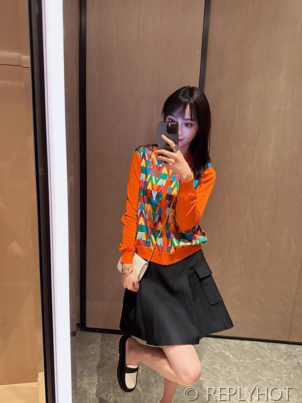 에르메스 실크100% 프린트 니트 풀오버 가디건