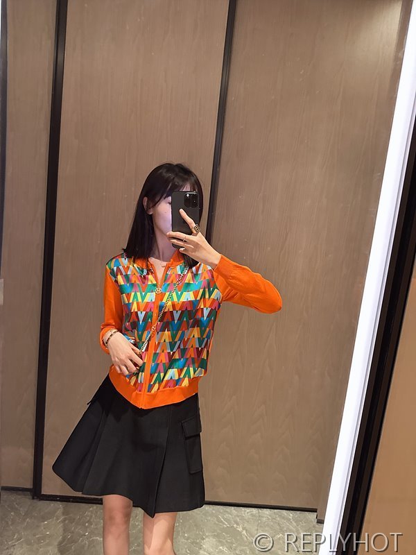 에르메스 실크100% 프린트 니트 풀오버 가디건