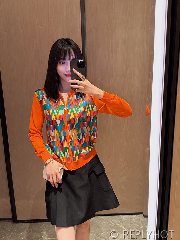 에르메스 실크100% 프린트 니트 풀오버 가디건