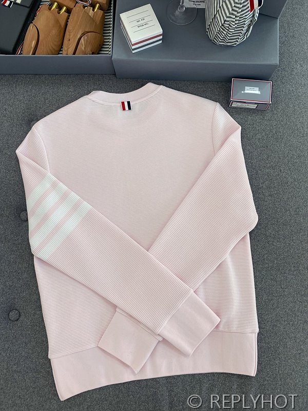 톰브라운 스트레이트 캐주얼 맨투맨 핑크