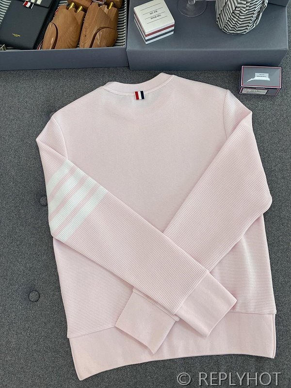 톰브라운 스트레이트 캐주얼 맨투맨 핑크