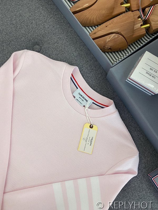 톰브라운 스트레이트 캐주얼 맨투맨 핑크