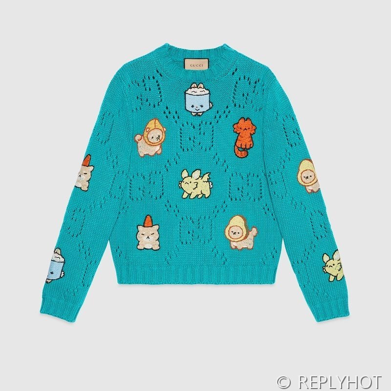 구찌 자수 니트 코튼 스웨터 남여공용 [매장가 358만원대]